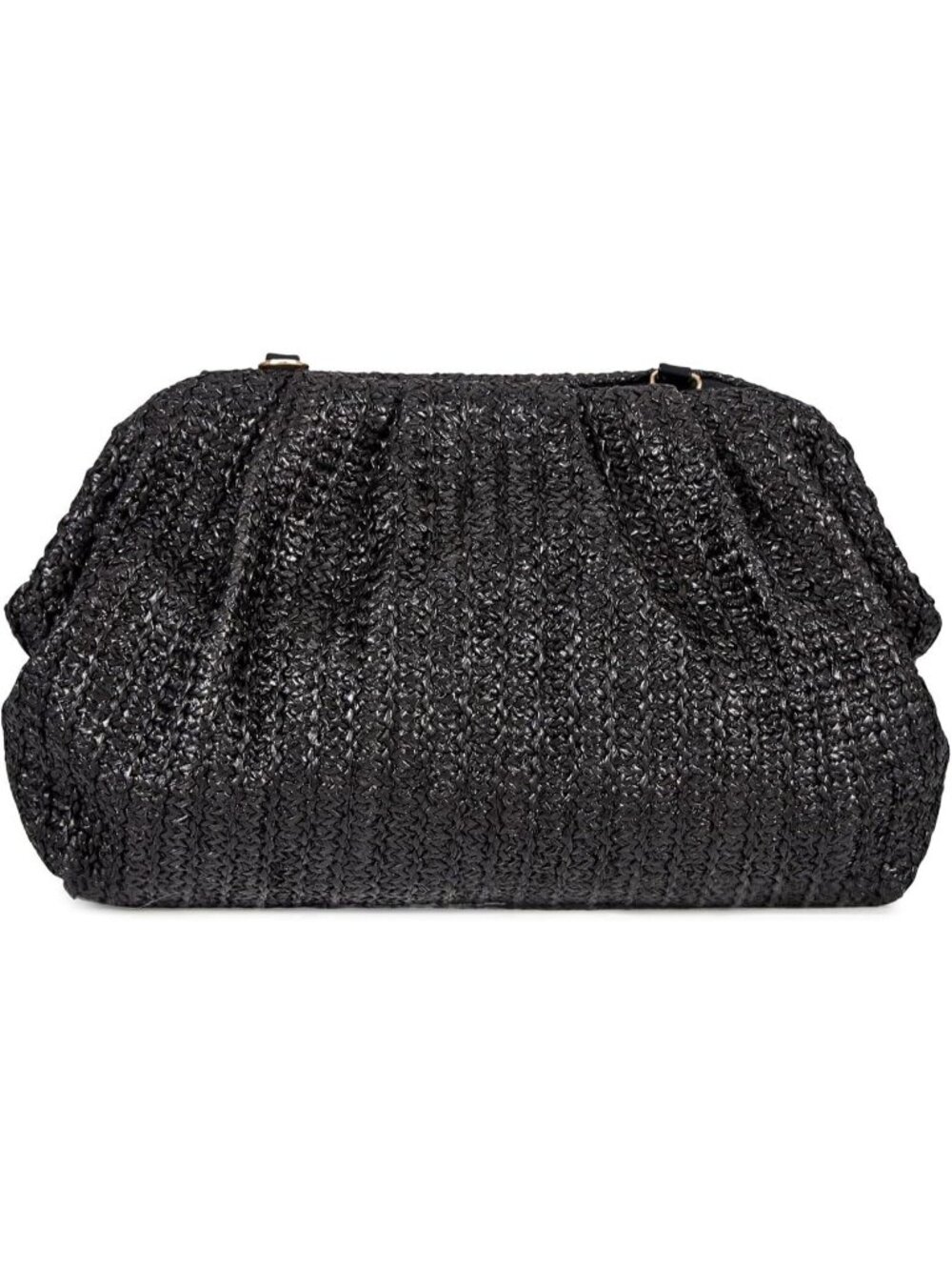 Women’s Black Straw Woven Clutch Purse Crossbody Evening Wedding Handbag